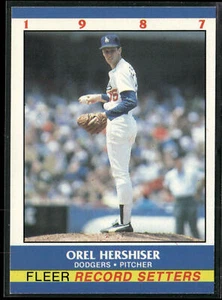 1987 Fleer Record Setters #16 Orel Hershiser Baseball - Picture 1 of 2