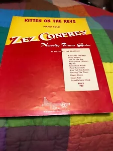 Partitura musical vintage de gatito en las llaves - Imagen 1 de 4