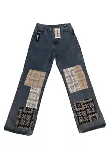 Simple Society Super High Rise Baggy Med Wash Mom Jean - 11/30 NEW - Picture 1 of 8