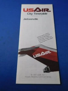 USAIR AIRLINES CITY TIMETABLE SCHEDULE JACKSONVILLE MARCH 1987 VINTAGE ADVERTISE - Picture 1 of 1