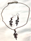 Women Necklace,Earings Cobra Snake Silver Stainless steel Vintage Decor