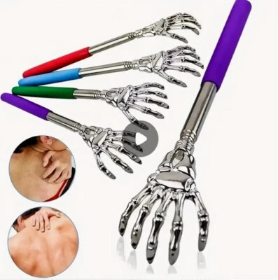 grattaschiena retrattile regolabile in acciaio inossidabile massaggio relax - Immagine 1 di 2