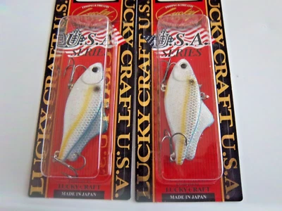 ( LOT OF 2 )-LUCKY CRAFT LV-100 S 7/16OZ LV100S-172 SEXY CHARTREUSE SHAD C0340 - Image 1 of 3