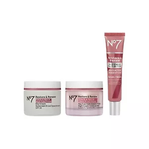 No7 Restore & Renew Face & Neck Multi Action Skincare System - Picture 1 of 4