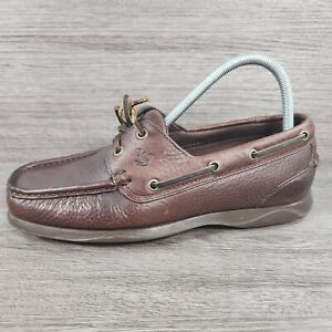 Chatham Deck Boat Shoes Dark Brown Leather Lace Up Shoes Size 8 / 42