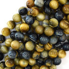 Gold Blue Tiger Eye Round Beads Gemstone 15.5" Strand 4mm 6mm 8mm 10mm 12mm