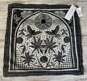 Rachel Zoe Black White Parrot Birds Palms Sun Throw Pillow Cover 22x22 Zip Boho - Picture 1 of 13
