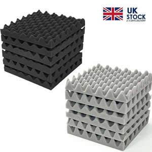 6-96pcs 12x12x1" Acoustic Wall Panels Studio Egg Crate Sound Proofing Foam Pads - Picture 1 of 19