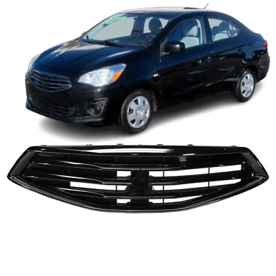 Fit 2017-2020 Mitsubishi Mirage Sedan G4 Front Upper Grille Gloss Black 6402A377 - Image 1 of 4