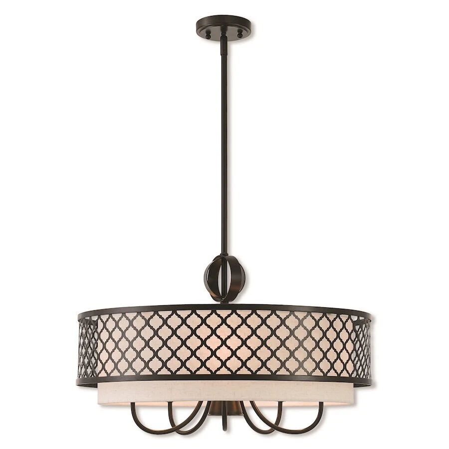 Livex Lighting Aresque 6 Light Pendant Chandelier in English Bronze - 41116-92 - Image 1 of 1