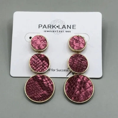 Park Lane Jada Earrings Pink Faux Snake Texture Dangle Drop Trendy Statement - Изображение 1 из 4