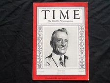 1933 FEBRUARY 6 TIME MAGAZINE - CARTER GLASS - T 357