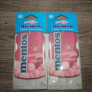New! Sealed in Package Car AIR FRESHNER  MENTOS (2) BUBBLEGUM Scented Pink  - Picture 1 of 1