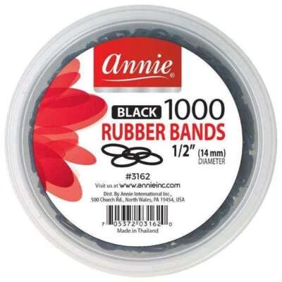 Bandas de goma Annie #3162 1000 quilates negras 1/2"" Foto 1 de 2