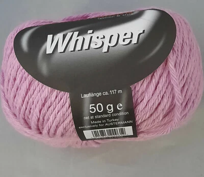 (119 €/kg):  Austermann 50 g WHISPER, Fb. 013 rosa  #4753 - Bild 1 von 2