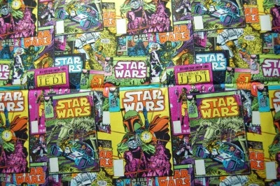 Плакаты Star Wars Return of the Jedi хлопчатобумажная ткань - продаются в ПОЛОВИНЕ ЯРДА - Изображение 1 из 3