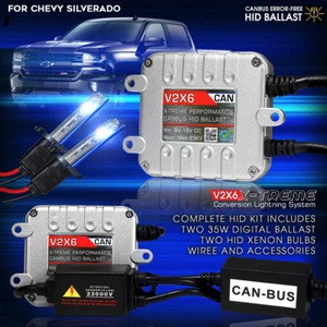 V2X6 HID Xenon Conversion Kit Bulbs for 07 to 2015 Chevy Silverado 1500 2500 - Picture 1 of 9
