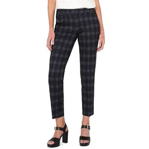 Kut From the Kloth Nina High Rise Straight Leg Plaid Stretch Trouser Pants - Picture 1 of 5