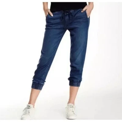 Pantalones de mezclilla para correr con cordón de madre para mujer talla 26 silenciosos de lujo ropa de calle elásticos Foto 1 de 4