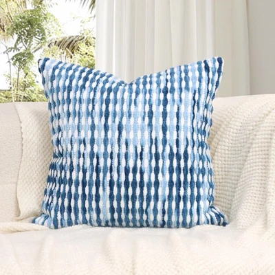 Fundas de almohada decorativas boho de 18x18 pulgadas, funda de almohada acolchada de chenilla... Foto 1 de 4