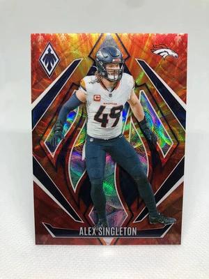 Tarjeta Alex Singleton 2024 Panini Phoenix Fireburst Prizm/350 #6 Broncos CANTIDAD Foto 1 de 2
