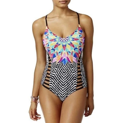 Nuevo con etiquetas Traje de baño Bar III de una pieza con plumas recortadas aturdimiento para mujer L grande boho Foto 1 de 4