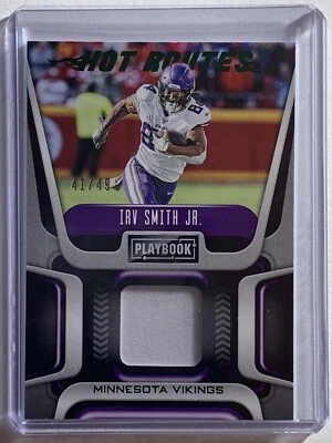 2020 Panini Playbook Irv Smith Jr. Hot Routes Green 41/49 Vikings Patch - Image 1 of 2