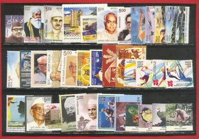 India 2012  Complete Full Year Pack set 46 stamps Assorted Themes MNH - Image 1 of 3