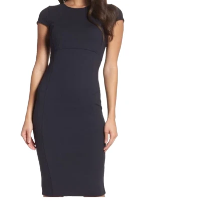 Felicity & Coco NWT Seamed Pencil Dress Black Exposed Gold Zip Size XL - Image 1 of 4