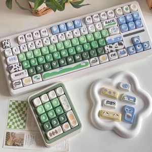 PBT Material Cow Pasture Keycaps Set 132 Keys/Set Replacement Keycaps - Photo 1/6