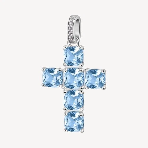 brosway charm croce zirconi azzurri (fcl14) argento925 - Immagine 1 di 1