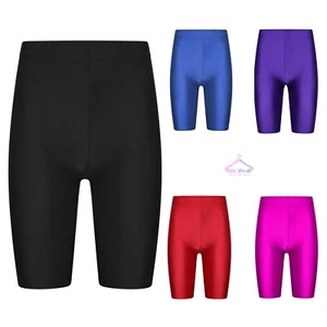 KIDS CHILDREN BOYS GIRLS UNISEX LYCRA PE SHORTS SCHOOL CYCLING SPORTS GYM DANCE - Picture 1 of 6