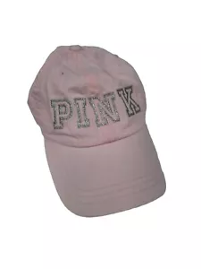 Victoria's Secret PINK Baseball Hat Women's Light Pink Silver Embroidered - Picture 1 of 7