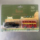 Harrods Diecast Scenes of London “The Black Taxi” And “Double Decker Bus” Sealed