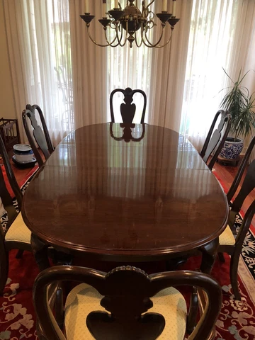 Ethan Allen “Queen Anne” Dining Table 6 Dining Chairs Formal Set SUPER SALE!!!!! Cover