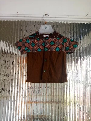 Used Boys multicoloured Handmade African Print Shirt. Age 2- 3 Years  — 第 1/4 张图片
