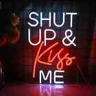 Maßgeschneiderte personalisierte Shut Up and Kiss Me Valentinstag Geschenk LED Neon Schild Licht