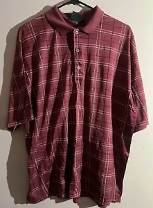 Bobby Jones Golf Mens Burgundy Purple Polo Short Sleeve Shirt Sz L - Picture 1 of 7