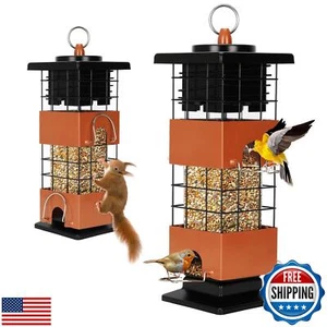 Metall Eichhörnchenfestes Vogelfutterhaus für draußen, 2,5 Pfund hängendes Wildvogelfutterhaus - Bild 1 von 5