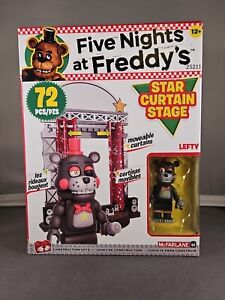 New McFarlane FNAF Construction Set- Star Curtain Stage w/ Lefty-Unopened & MIP!