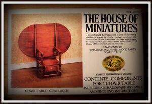 DOLL HOUSE OF MINIATURES CHAIR TABLE KIT, c. 1700,  CHARMING ANTIQUE REPLICA
