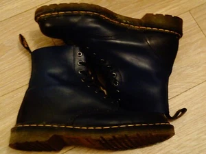 Dr Martens Unisex Leather Boots Shoes - Dark Blue - US Size 11 - Picture 1 of 4