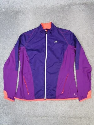 Chaqueta New Balance Mujer XL Púrpura Naranja Relámpago Seca Cremallera Completa Foto 1 de 4