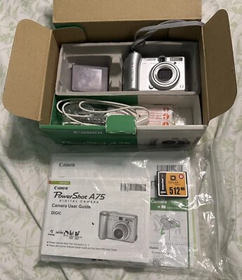 Canon PowerShot A75 3.2MP Digital Camera - W/512 MB Lexar Card TESTED & WORKING - Image 1 of 4
