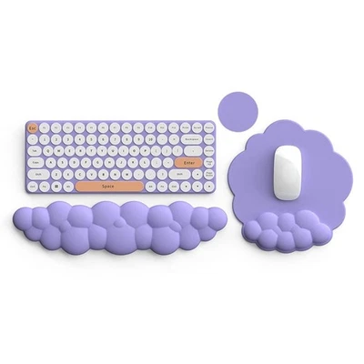 Cloud Keyboard Wrist Rest and Mouse Pad with Wrist Support Set, Ergonomic PU ... - Image 1 of 4