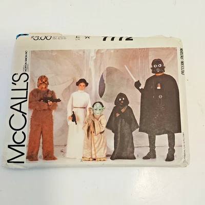 Star Wars McCall's Vintage Pattern  7772, Ex.Small,Leia,Darth,Chewy, Yoda, UNCUT - Image 1 of 4