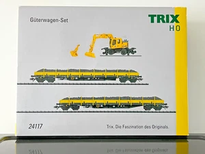 TRIX 24117 H0 - 2 WAGONS PLATS + PELLE  - On Rail GmbH - NEUF  (AS-5623) - Picture 1 of 12
