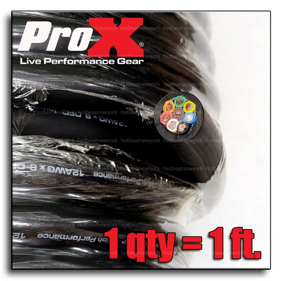 ProX XC-812 (per foot) 12 Gauge 8 Conductor Core Channel OFC Speaker Audio Cable - Image 1 of 1