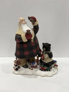 Bennington Christmas“ Toy Shop “ Demdaco Santa Claus Statue Bear Vintage 2000 - Picture 1 of 14