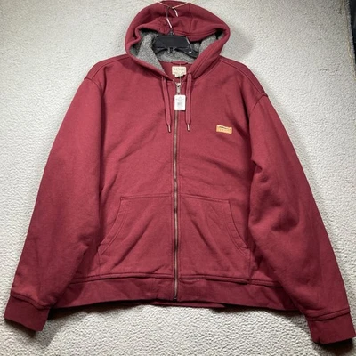 LL Bean Sudadera con Capucha Para Hombre XXXL Granate Cremallera Completa Exterior Trabajo Forrado Cálido 512273 NUEVO Foto 1 de 4